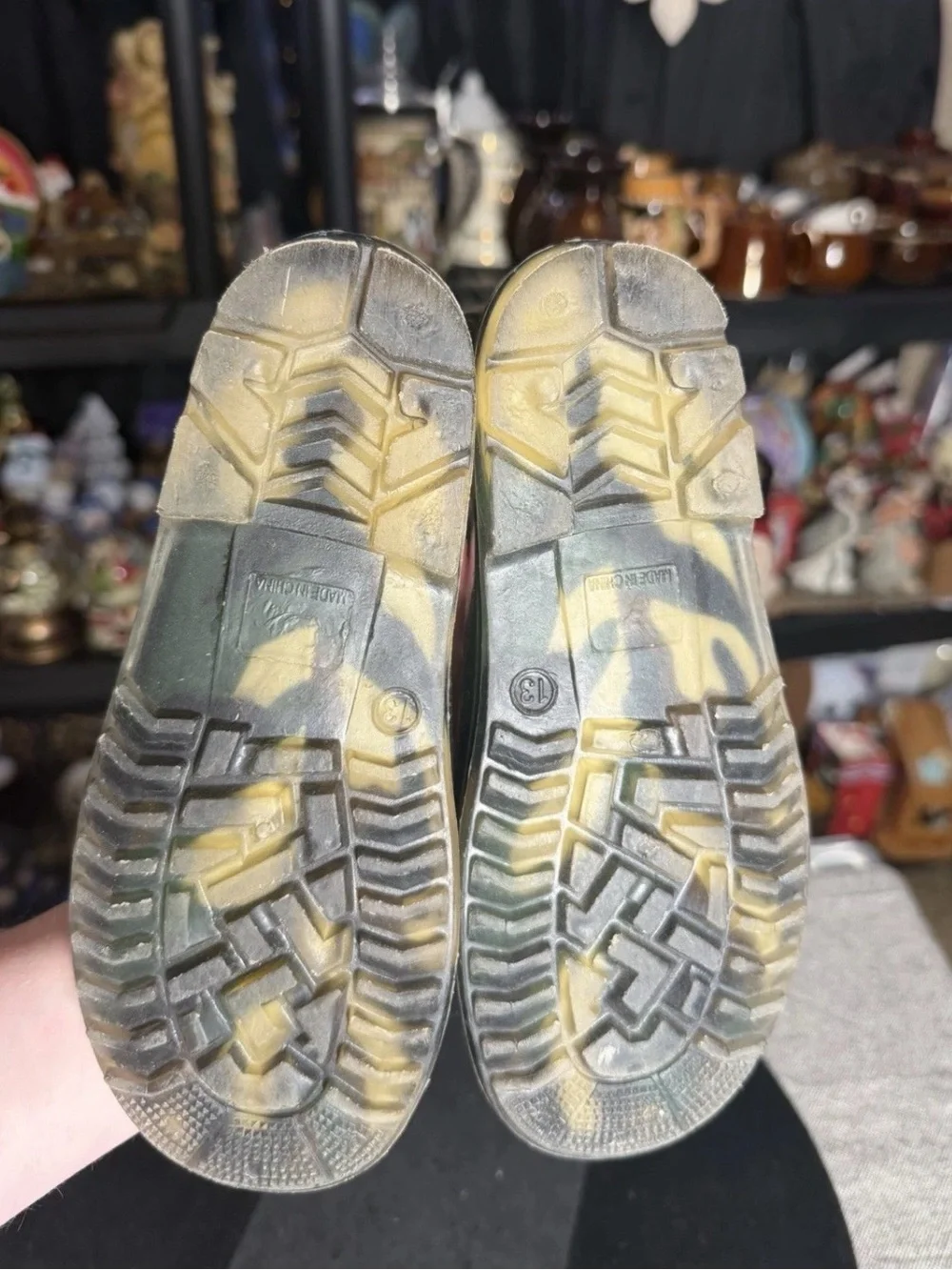 Happy’s Cajun Kicks Youth Size 13 Camo Rubber Rain Boots Waterproof Outdoor